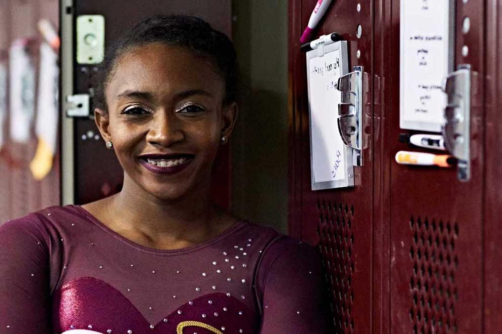 SPU gymnast Darian Burns won her second national title.